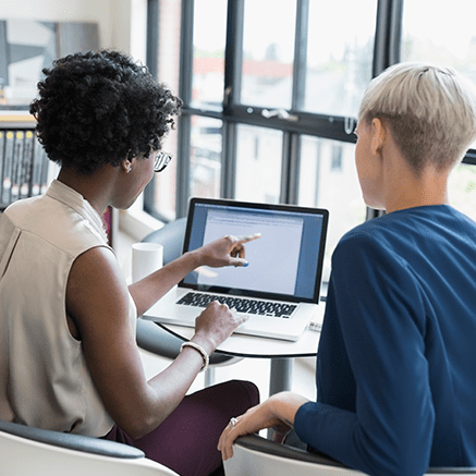 Step 2: Transmit women looking at laptop
