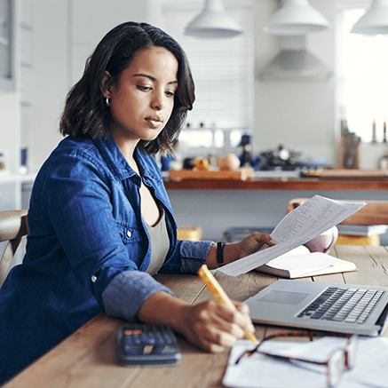 woman working at desk