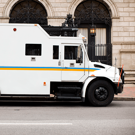 ATM Vault Cash Funding armored truck