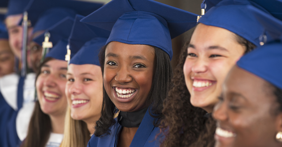 group of high school graduates